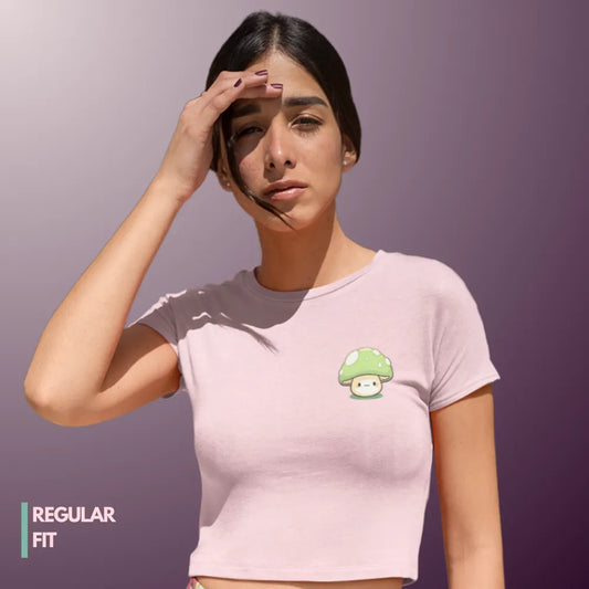 Shroomie : Light Baby Pink Crop-Top