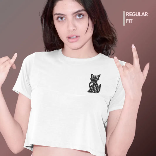 Cat lady: White Crop-Top