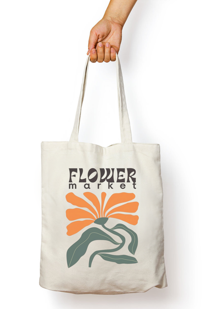 Flower Market: Tote Bag with Zipper