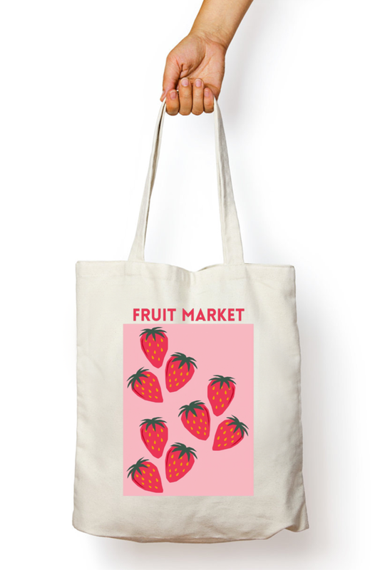 Fruit Market: Tote Bag with Zipper