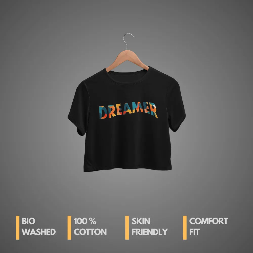 Dreamer : Black Crop Top