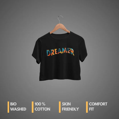 Dreamer : Black Crop Top