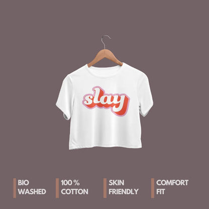 Slay : White Crop Top