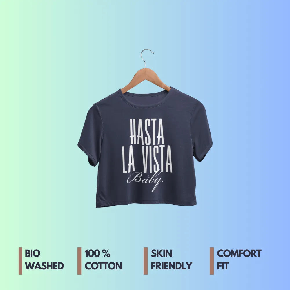 Hasta la vista : Navy Blue Crop Top