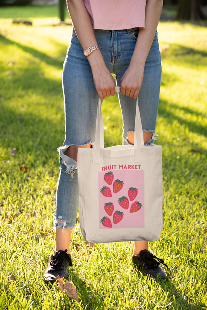 Fruit Market: Tote Bag with Zipper