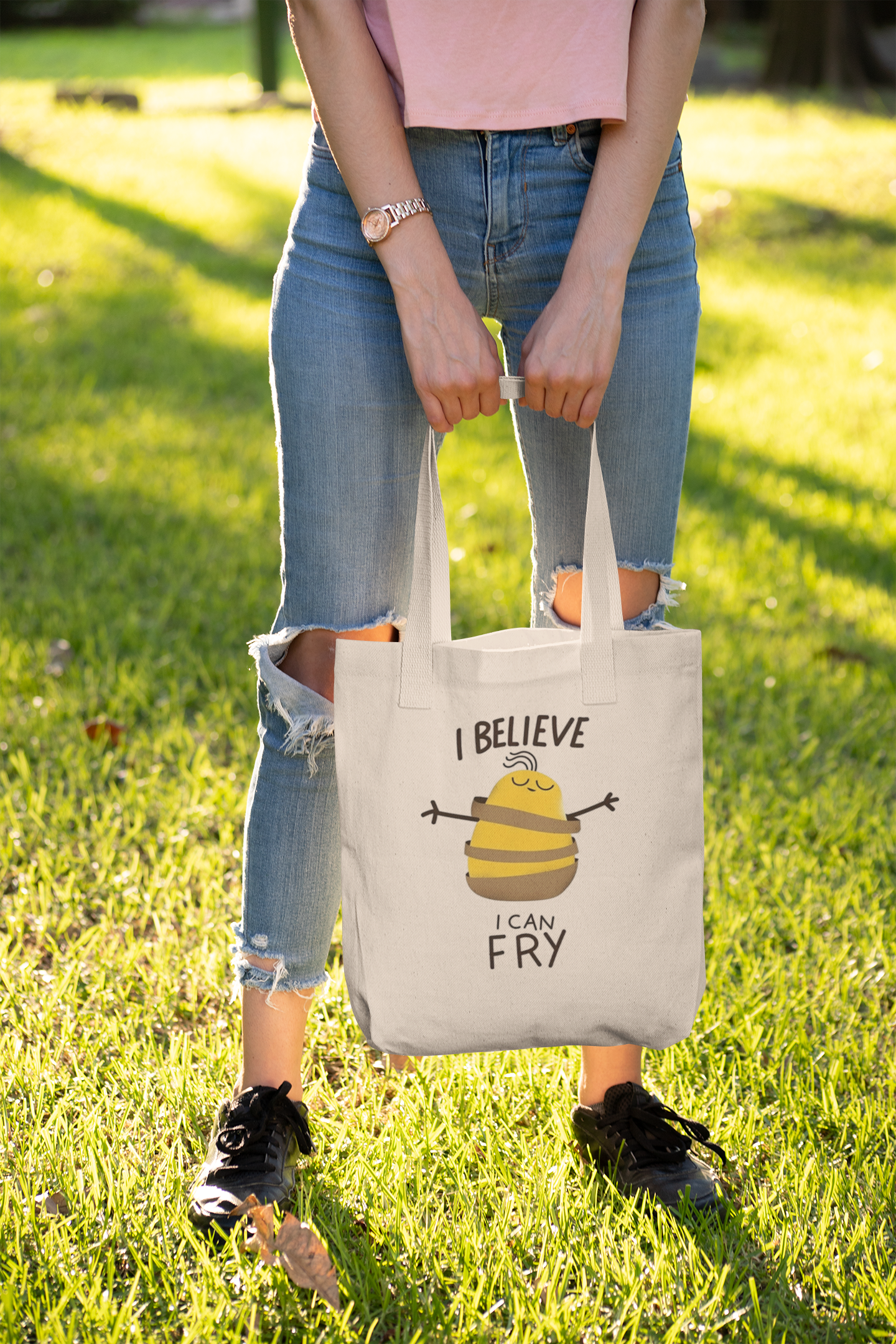 Fry me: Tote Bag with Zipper